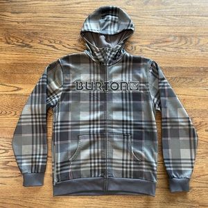 Burton Men’s Full Zip Plaid Hooded Sweatshirt